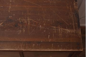 アンティーク家具　レトロな雰囲気漂うシンプルなガラス戸棚(収納棚、キャビネット)(R-042481)