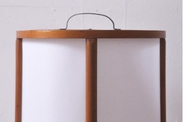 アンティーク雑貨　古民具・骨董　美品!　明治期　春慶塗りが美しい遠州行灯(丸行灯、行燈、照明、スタンド)(R-042483)