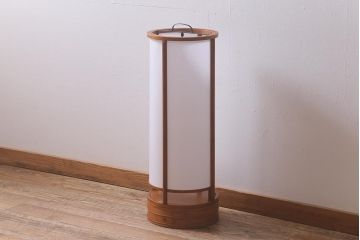 アンティーク雑貨　古民具・骨董　美品!　明治期　春慶塗りが美しい遠州行灯(丸行灯、行燈、照明、スタンド)(R-042483)