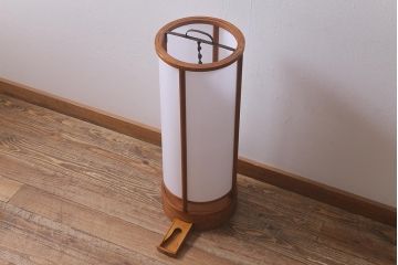 アンティーク雑貨　古民具・骨董　美品!　明治期　春慶塗りが美しい遠州行灯(丸行灯、行燈、照明、スタンド)(R-042483)