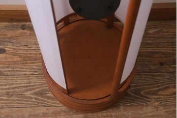 アンティーク雑貨　古民具・骨董　美品!　明治期　春慶塗りが美しい遠州行灯(丸行灯、行燈、照明、スタンド)(R-042483)
