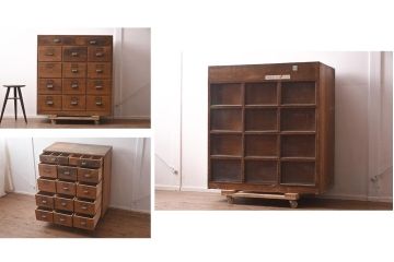 アンティーク家具　チェストタイプの珍しいガラスケース(ショーケース、陳列棚)(R-042490)