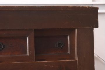 アンティーク家具　和製アンティーク　飾り棚付き!　四尺水屋箪笥(4尺、和タンス)(R-042492)