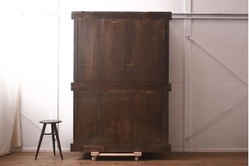 アンティーク家具　和製アンティーク　飾り棚付き!　四尺水屋箪笥(4尺、和タンス)(R-042492)