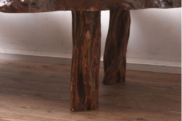 ビンテージ家具　民芸家具　花梨(カリン)材　木の味わいが豊かな座卓(ローテーブル)(R-042494)
