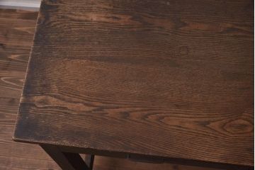 アンティーク家具　栗材　天板の広い昭和レトロな平机(ワークデスク、在宅ワーク、在宅用)(R-042496)