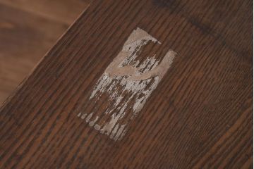 アンティーク家具　栗材　天板の広い昭和レトロな平机(ワークデスク、在宅ワーク、在宅用)(R-042496)