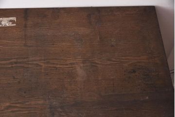 アンティーク家具　栗材　天板の広い昭和レトロな平机(ワークデスク、在宅ワーク、在宅用)(R-042496)
