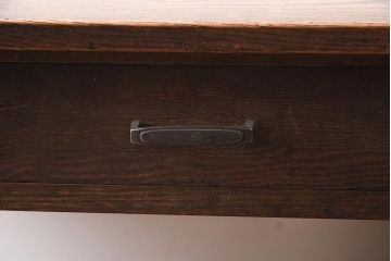 アンティーク家具　栗材　天板の広い昭和レトロな平机(ワークデスク、在宅ワーク、在宅用)(R-042496)
