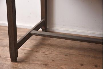 アンティーク家具　栗材　天板の広い昭和レトロな平机(ワークデスク、在宅ワーク、在宅用)(R-042496)