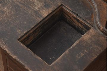 アンティーク家具　昭和初期　栓材　収納棚付き帳場机(簿記机、在宅ワーク、在宅用ライティングビューロー、両袖机、在宅ワーク、在宅用デスク)(R-042497)