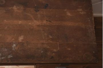 レトロ家具　昭和中期　ナラ材　昔懐かしい片袖デスク(片袖机、在宅ワーク、在宅用ワークデスク)(R-042498)