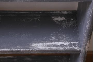 ペイント家具　昭和中期　シャビーな空間にぴったりなオープンラック(本棚、ウッドシェルフ、収納棚、飾り棚)(R-042499)