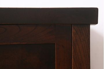 アンティーク家具　明治期　枠総ケヤキ材・板部松材　シンプルでモダンな佇まいが魅力の戸棚(帳場箪笥、収納棚、戸棚)(R-042503)