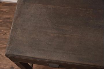 アンティーク家具　昭和レトロ　栗材製の大振りな平机(ワークデスク、在宅ワーク、在宅用)(R-042505)