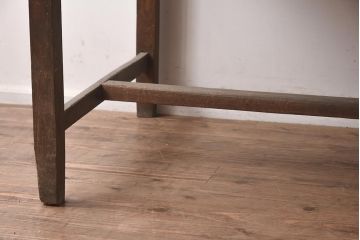 アンティーク家具　昭和レトロ　栗材製の大振りな平机(ワークデスク、在宅ワーク、在宅用)(R-042505)
