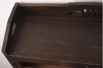 アンティーク家具　栓材　透かし入りのノスタルジックな木製ブックケース(戸棚、収納棚、キャビネット)(R-042509)