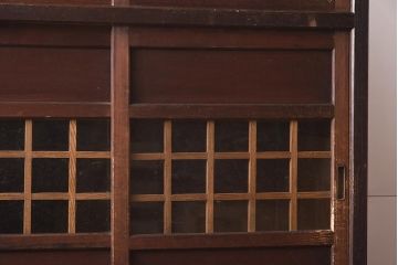 アンティーク家具　引き出し付き　レトロスタイルや和空間にぴったりな重ね戸棚(収納棚、キャビネット)(R-042510)