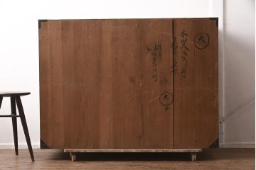 アンティーク家具　明治期　前面桐材　鳳凰と桐紋の金具が目を引く仙台箪笥(時代箪笥、衣装箪笥、和タンス)(R-042515)