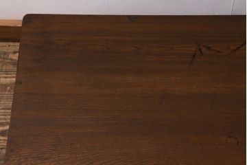 昭和レトロ　昭和初期　栓材　色艶を増した木の風合いが魅力の文机(座卓、片袖机、ローテーブル、センターテーブル)(R-042516)