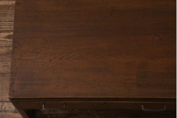 昭和レトロ　昭和初期　栓材　色艶を増した木の風合いが魅力の文机(座卓、片袖机、ローテーブル、センターテーブル)(R-042516)