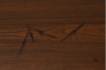 昭和レトロ　昭和初期　栓材　色艶を増した木の風合いが魅力の文机(座卓、片袖机、ローテーブル、センターテーブル)(R-042516)