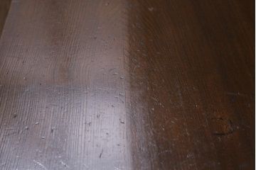 昭和レトロ　昭和初期　栓材　色艶を増した木の風合いが魅力の文机(座卓、片袖机、ローテーブル、センターテーブル)(R-042516)