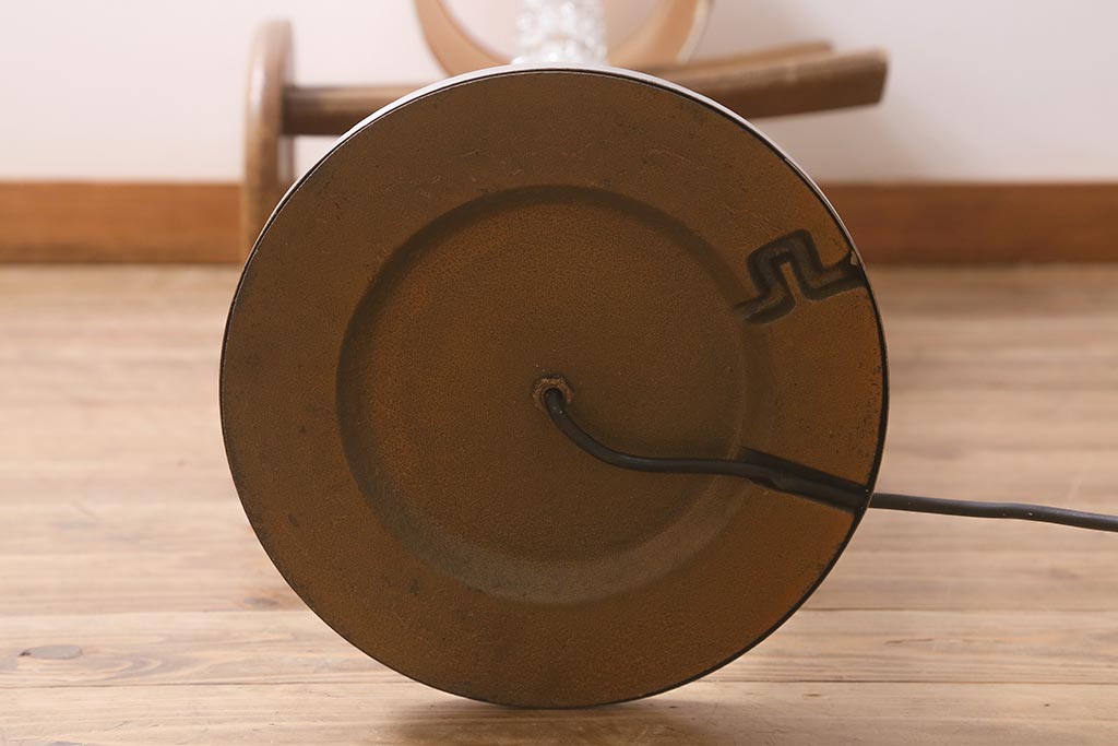 ヴィンテージ照明　レトロな柄のシェードがおしゃれなフロアスタンド(スタンドライト、フロアランプ、ビンテージ)(R-042521)