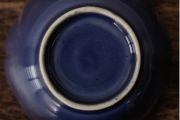 アンティーク雑貨　江戸期　古伊万里　瑠璃金彩花文蕎麦猪口2個セット(向付、和食器)(R-042522)