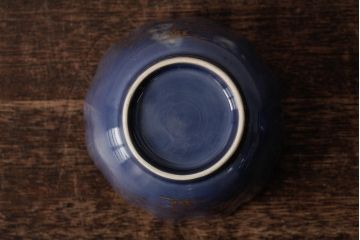 アンティーク雑貨　江戸期　古伊万里　瑠璃金彩花文蕎麦猪口2個セット(向付、和食器)(R-042524)