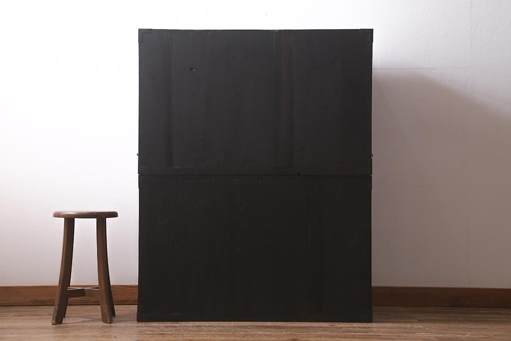 アンティーク家具　和製アンティーク　明治大正期　使いこまれた味わいが魅力の二本松箪笥(重ね箪笥、引き出し、衣装箪笥)(R-042536)