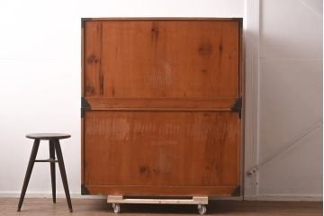 アンティーク家具　明治大正期　ヒノキ材　春慶塗が美しい重ね高山箪笥(重ね箪笥、衣装箪笥、引き出し、チェスト、時代箪笥)(R-042540)