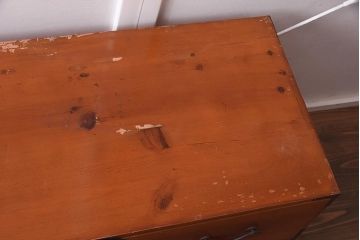 アンティーク家具　明治大正期　ヒノキ材　春慶塗が美しい重ね高山箪笥(重ね箪笥、衣装箪笥、引き出し、チェスト、時代箪笥)(R-042540)