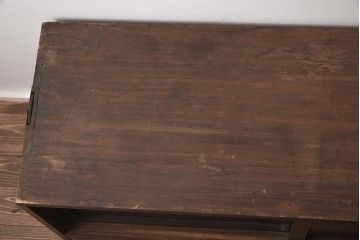 アンティーク家具　縞黒檀　上品な和の雰囲気漂うローボード(テレビ台、収納棚、リビングボード、戸棚)(R-042541)