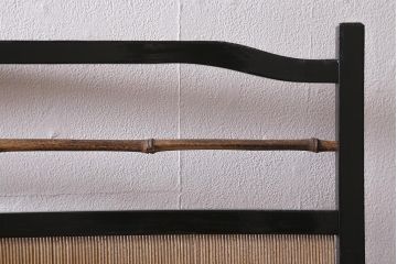 ビンテージ家具　和製ビンテージ　すだれが涼やかな印象の四連折り畳み式パーテーション(衝立、仕切り)(R-042552)