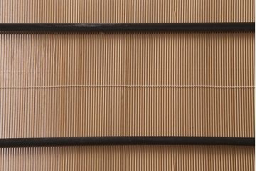 ビンテージ家具　和製ビンテージ　すだれが涼やかな印象の四連折り畳み式パーテーション(衝立、仕切り)(R-042552)
