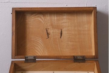 アンティーク家具　昭和レトロ　小物収納に便利な栓材製の小引き出し(収納箱)(R-042560)