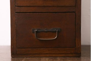アンティーク家具　昭和レトロ　小物収納に便利な栓材製の小引き出し(収納箱)(R-042560)