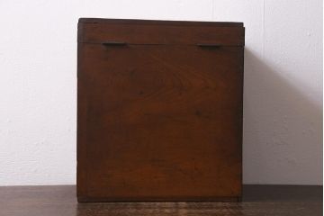 アンティーク家具　昭和レトロ　小物収納に便利な栓材製の小引き出し(収納箱)(R-042560)