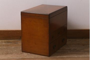 レトロ家具　昭和レトロ　上品な趣きが魅力的な小引き出し(小物収納、裁縫箱)(R-042561)