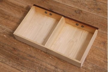 中古　民芸家具　中桐材　鏡付き　小引き出し(鏡台、メイクボックス、小物収納)(R-042562)
