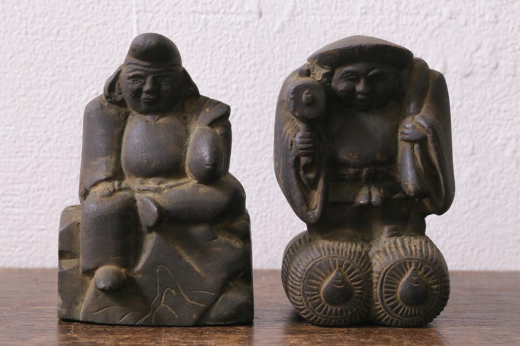 恵比寿　大黒天　金属　ブロンズ像　置物　インテリア　工芸品　美術品　A1523 Amazon.co.jp: 秀峰作置物 恵比寿 大黒天 金属製 縁起物