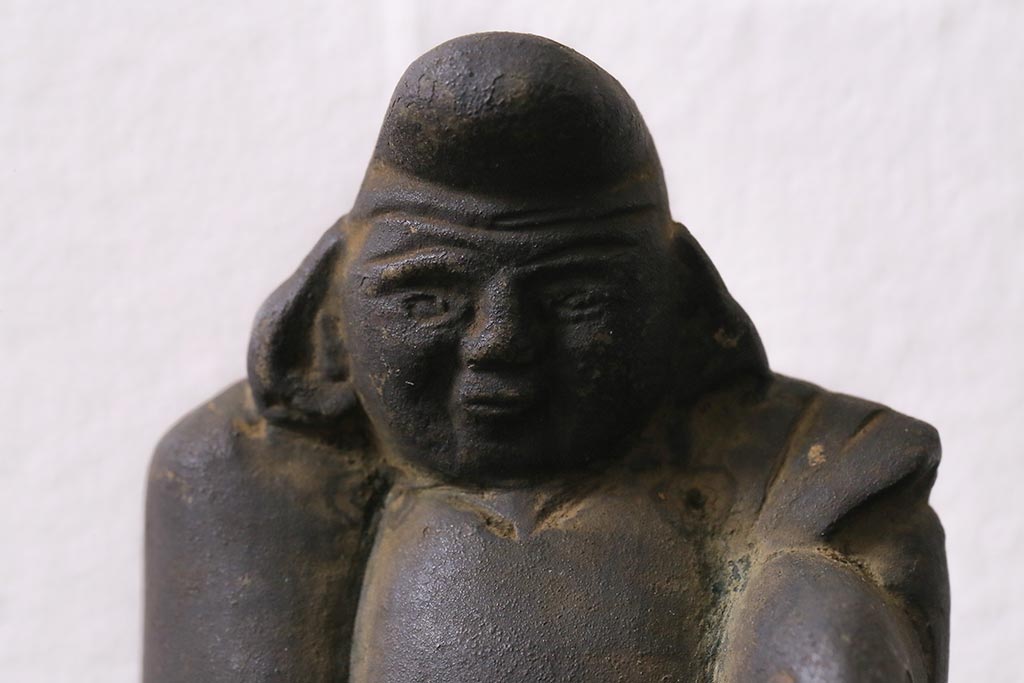 アンティーク雑貨　明治期　古銅　恵比寿・大黒像　置物(ブロンズ、時代物)(R-042564)