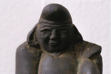 アンティーク雑貨　明治期　古銅　恵比寿・大黒像　置物(ブロンズ、時代物)(R-042564)