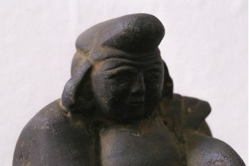 アンティーク雑貨　明治期　古銅　恵比寿・大黒像　置物(ブロンズ、時代物)(R-042564)