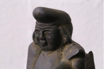 アンティーク雑貨　明治期　古銅　恵比寿・大黒像　置物(ブロンズ、時代物)(R-042564)