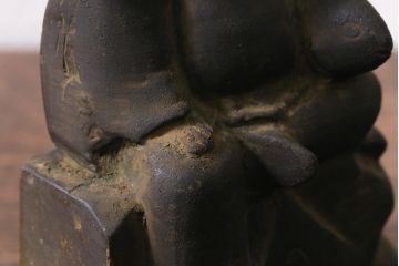 アンティーク雑貨　明治期　古銅　恵比寿・大黒像　置物(ブロンズ、時代物)(R-042564)