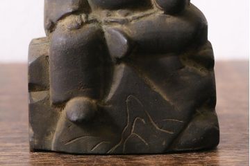 アンティーク雑貨　明治期　古銅　恵比寿・大黒像　置物(ブロンズ、時代物)(R-042564)