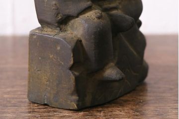 アンティーク雑貨　明治期　古銅　恵比寿・大黒像　置物(ブロンズ、時代物)(R-042564)