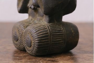 アンティーク雑貨　明治期　古銅　恵比寿・大黒像　置物(ブロンズ、時代物)(R-042564)